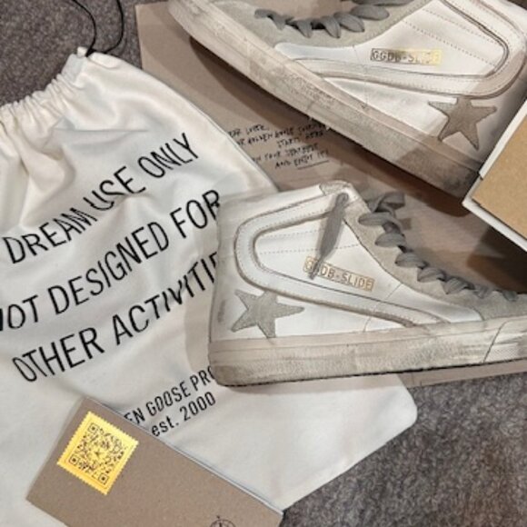 Golden Goose Woman Size 38 Suede Toe and Star Leather White/Ice - Picture 2 of 14